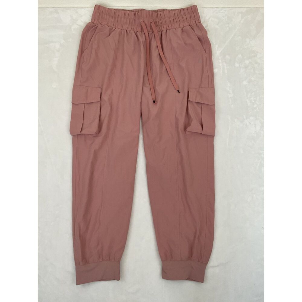 LUNA PEAK Light Pink Cargo Jogger Pants Size XL Relaxed Fit Drawstring Waist